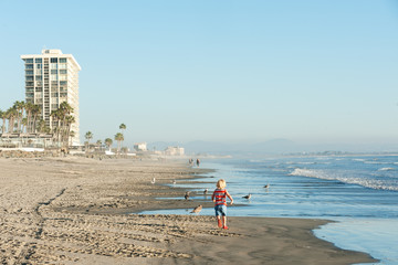 Modern highrise condos on famous Coronado beach near San Diego, CA
