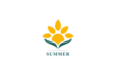 sun beach summer logo