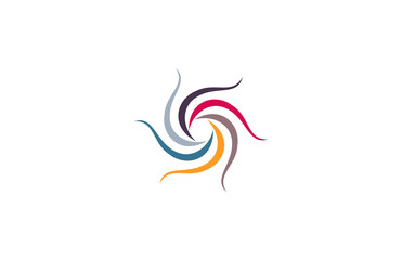 swirl colorful line star logo
