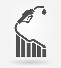 Gas prices going down icon concept. Vector illustration