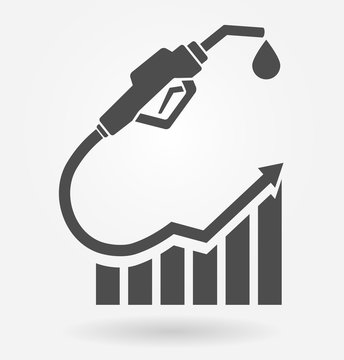 Gas prices going up icon concept. Vector illustration