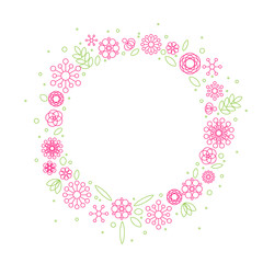 Minimalist floral background frame