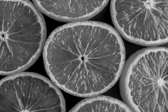 Black And White Sicilian Oranges Sliced