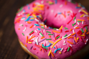 Doughnut sprinkled with wooden