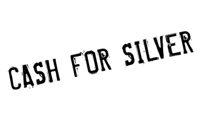 Cash For Silver rubber stamp. Grunge design with dust scratches. Effects can be easily removed for a clean, crisp look. Color is easily changed.