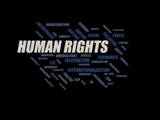 human rights - word cloud wordcloud - terms from the globalization, economy and policy environment