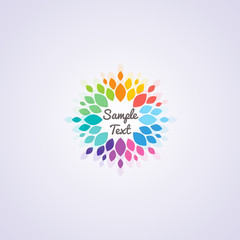 Spring vivid flower logo.