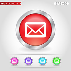 Mail icon. Button with mail icon. Modern UI vector.