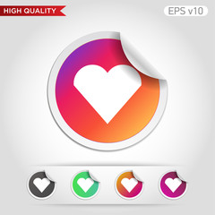 Heart icon. Button with heart icon. Modern UI vector.