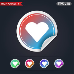 Heart icon. Button with heart icon. Modern UI vector.
