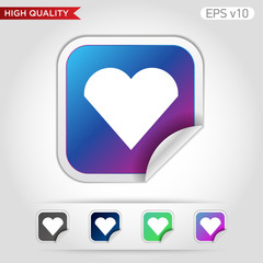 Heart icon. Button with heart icon. Modern UI vector.