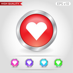 Heart icon. Button with heart icon. Modern UI vector.