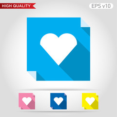 Heart icon. Button with heart icon. Modern UI vector.
