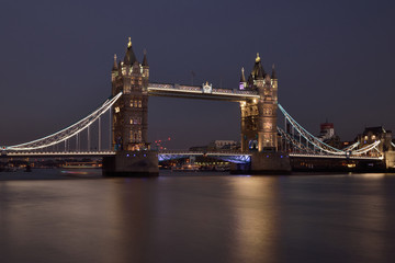 Fototapeta na wymiar Tower bridge at dusk, London, UK, 2013