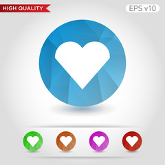 Heart icon. Button with heart icon. Modern UI vector.