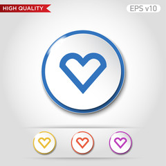Heart icon. Button with heart icon. Modern UI vector.