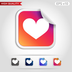 Heart icon. Button with heart icon. Modern UI vector.