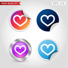 Heart icon. Button with heart icon. Modern UI vector.
