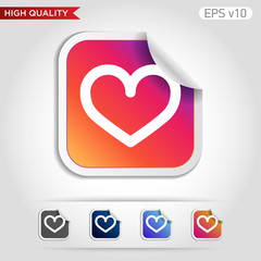 Heart icon. Button with heart icon. Modern UI vector.