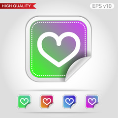 Heart icon. Button with heart icon. Modern UI vector.