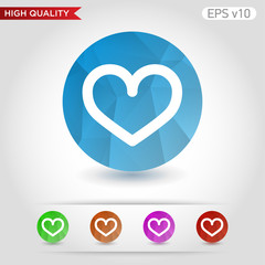 Heart icon. Button with heart icon. Modern UI vector.