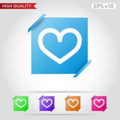 Heart icon. Button with heart icon. Modern UI vector.