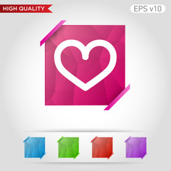 Heart icon. Button with heart icon. Modern UI vector.