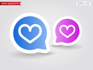 Heart icon. Button with heart icon. Modern UI vector.