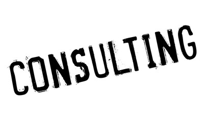 Consulting rubber stamp. Grunge design with dust scratches. Effects can be easily removed for a clean, crisp look. Color is easily changed.