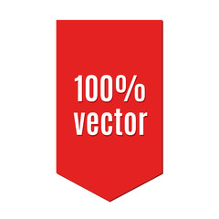 Red banner ribbon strip with bend flat design for print and websites