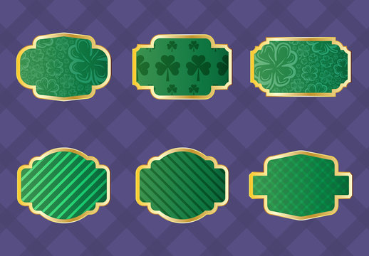Green and Gold St. Patrick's Day Labels