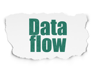 Information concept: Data Flow on Torn Paper background