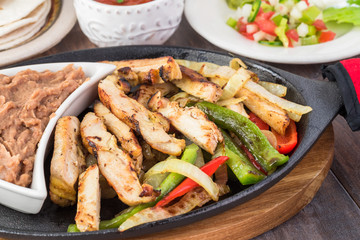 Mexican food. Chicken fajitas.