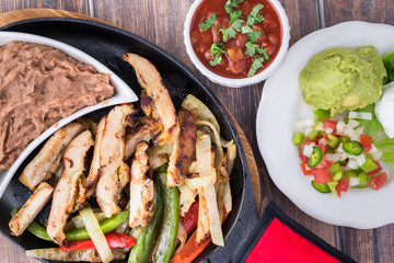 Mexican food. Chicken fajitas.