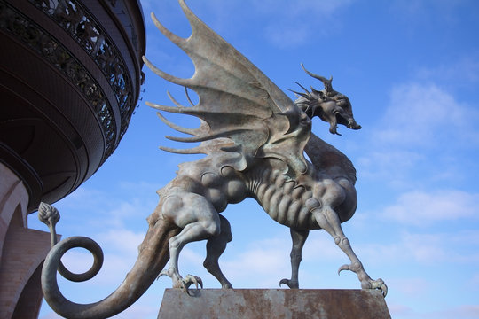 Kazan, Russia - October 25, 2016: Statue of dragon Zilant, Kazan