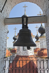 Obraz premium Bell on the bell tower of the Church of the Entry of the Lord into Jerusalem in Totma, Vologda Region, Russia