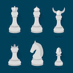 Chess set pieces vector illustration