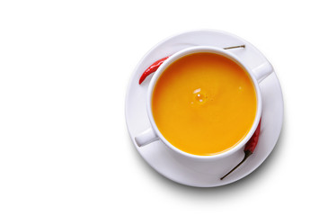 Pumpkin soup, top view