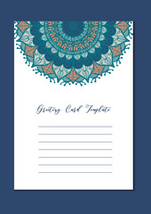 Mandala vintage template card