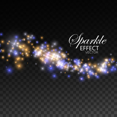 Fototapeta premium Glittering shiny stream of sparkles.