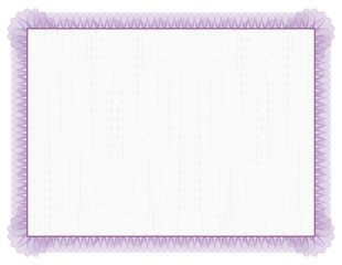 Classic style Certificate with light purple floral border