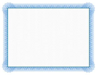 Classic style Certificate with light blue floral border