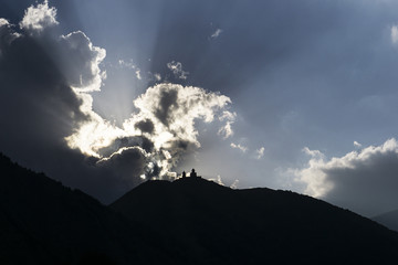 Trinity church from kazbegi georgia