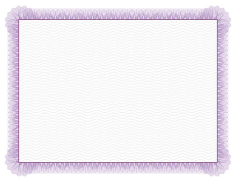 Classic style Certificate with light purple floral border