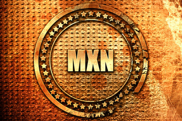 mxn, 3D rendering, text on metal