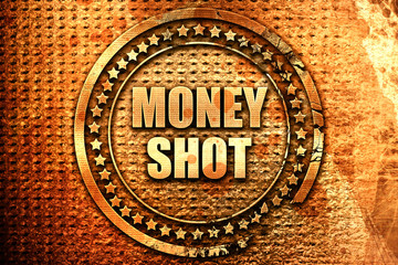 money shot, 3D rendering, text on metal