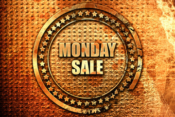 monday sale, 3D rendering, text on metal