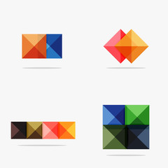 Set of square abstract backgrounds or infographics for content