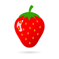 Strawberry ripe sweet vector icon