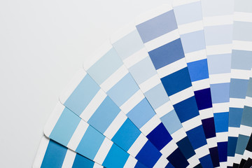 Color picker palette closeup isolated on white background. Top view product photograph